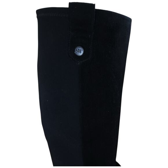 Stuart Weitzman Rambling Suede Mid-Calf Boots In Black Size 8 - Picture 3 of 16